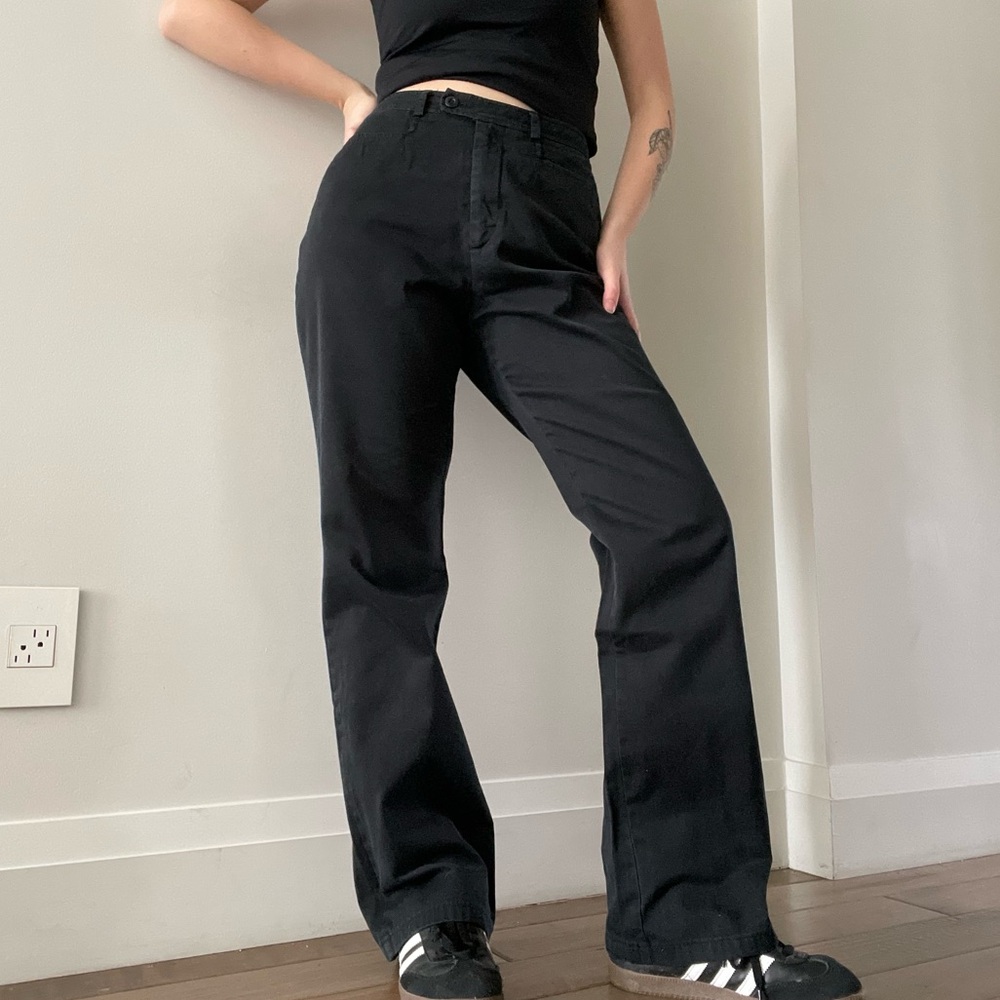 club monaco black high waisted trousers